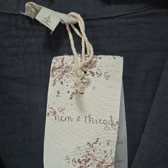 Hem And Thread Blue Button-Up Romper - Picture 2 of 2